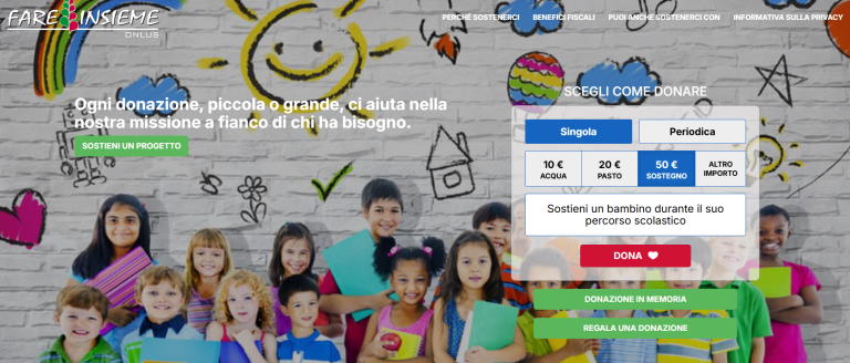 myDonor Studio: Landing Page e Configuratore